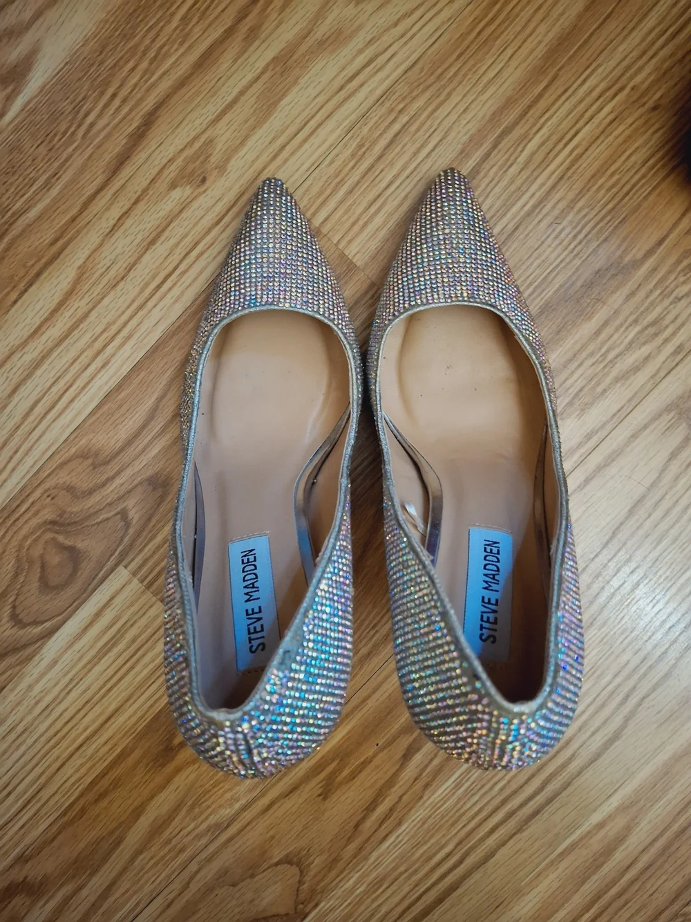 Steve Madden Women's Iridescent Crystal Pointed-Toe Heels